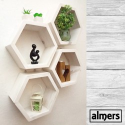 Medium Painted Hexagon Shelves set of 4