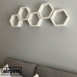 Medium Painted Hexagon Shelves set of 5