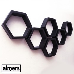 Medium Painted Hexagon Shelves set of 6