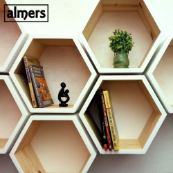 Two-tone Hexagon Bookshelves set of 7