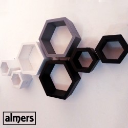 Painted Hexagon Shelves set of 7