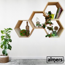 Unpainted Hexagon Bookshelves set of 4