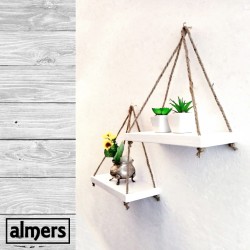 Painted Rope Shelves set of 2