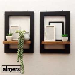 Small Two-Tone Framed Shelves Set of 2