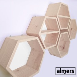 Unpainted Hexagon Bookshelves set of 5