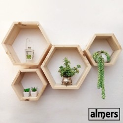 Hexagon Shelves Set of 4
